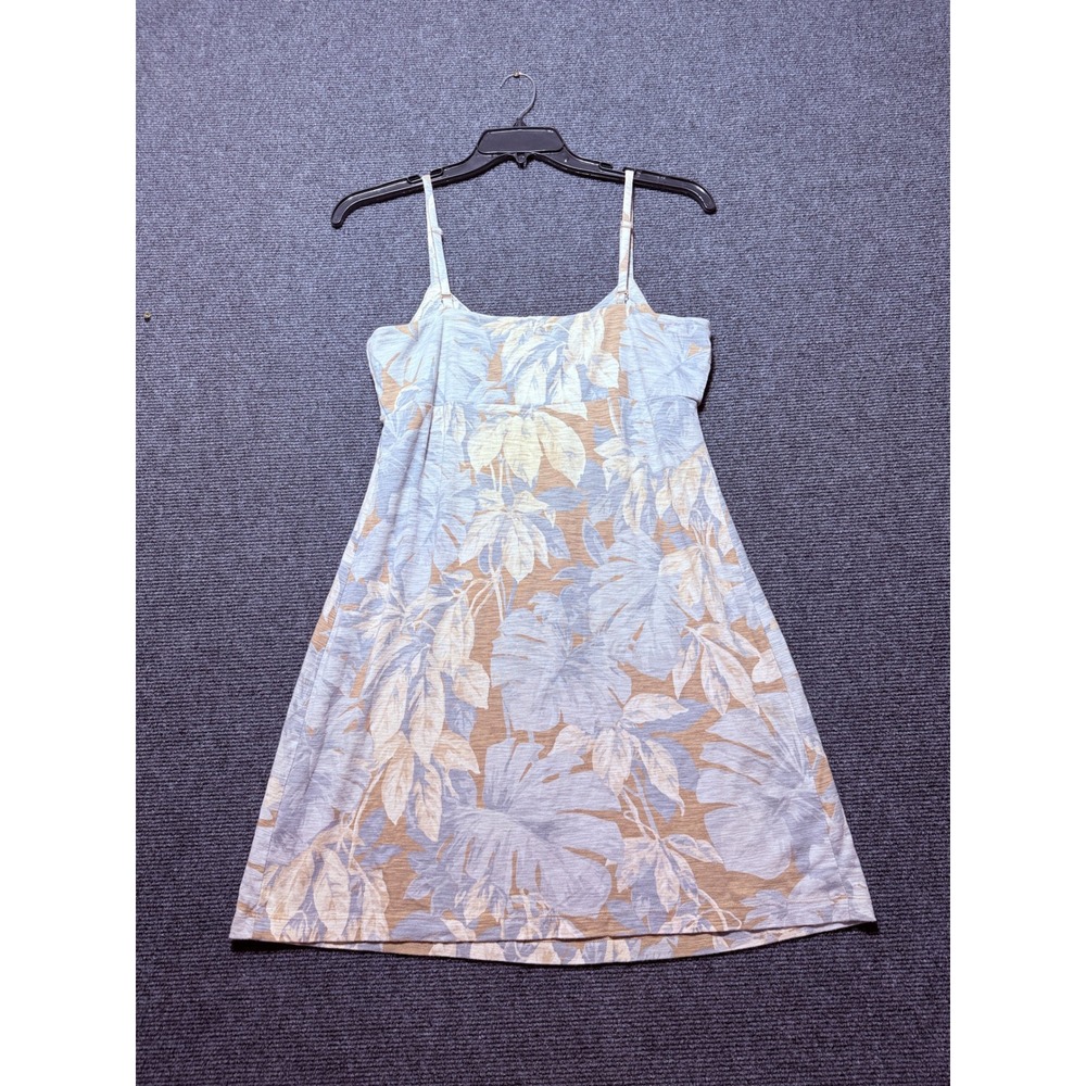 Tommy Bahama Floral Camisole Dress Womens Tan Blue Excellent Tropical Casual - Picture 2 of 8